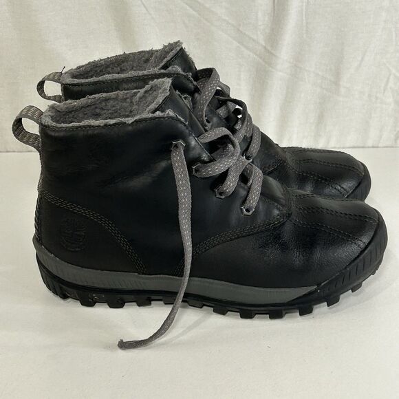 Timberland MT Hayes Women’s Black Leather Waterproof Winter Boots A18KX Size 8 - Picture 1 of 6